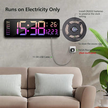Load image into Gallery viewer, 16 Inch Large Digital LED Wall Clock, Big Numbers with Date, Temperature &amp; Timer
