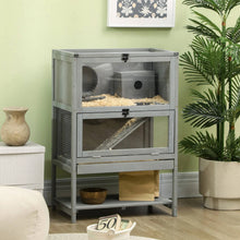 Load image into Gallery viewer, Large Wooden Hamster Cage With Wheels And Seesaw
