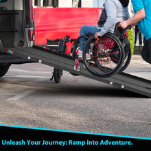 Load image into Gallery viewer, Folding Wheelchair Ramp Aluminum Portable - 600 Lbs Non-Slip Mobility Ramp
