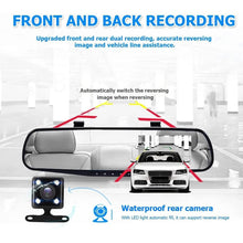 Load image into Gallery viewer, Rearview Mirror Dash Cam 1080P HD DVR Dual Camera Car Front Rear Video Recorder

