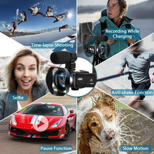 Load image into Gallery viewer, Video Camera Camcorder 4K WiFi 48MP Vlogging Camera for YouTube with Microphone
