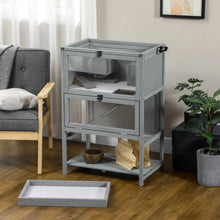Load image into Gallery viewer, Large Wooden Hamster Cage With Wheels And Seesaw
