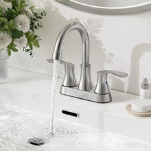 Load image into Gallery viewer, Bathroom Sink Faucet Brushed Nickel, 3 Hole 4 In Centerset Vanity Mixer with Drain
