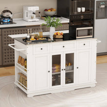 Load image into Gallery viewer, 60” Kitchen Island Large Rolling Islands with Storage Drawer Cabinet on Wheels
