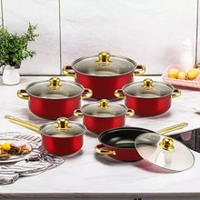 Load image into Gallery viewer, 12 Piece Cookware Set Nonstick Pots and Pans

