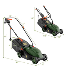 Load image into Gallery viewer, Corded Electric Lawn Mower 2 in 1 Walk Behind Push Mower with Bag for Garden
