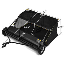 Load image into Gallery viewer, 42 Inch Tow Behind Lawn Sweeper, Leaf Collector with 20 Cu Ft Capacity for Yard Cleanup
