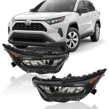 Load image into Gallery viewer, 2019-2022 Toyota RAV4 LE XLE LED Headlights, Chrome &amp; Black Housing Assembly, Left &amp; Right Side Pair, Direct OEM Fit
