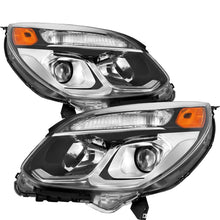 Load image into Gallery viewer, 2016-2017 Chevrolet Equinox Chrome Headlights, Halogen Projector Lens Assembly, Left &amp; Right Side Pair, Direct OEM Fit
