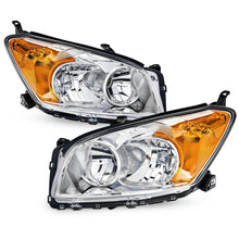 Load image into Gallery viewer, 2009-2012 Toyota RAV4 Chrome Headlights, Amber Corner Crystal Clear Lens Assembly, Left &amp; Right Side Pair, Direct OEM Fit
