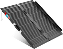 Load image into Gallery viewer, Folding Wheelchair Ramp Aluminum Portable - 600 Lbs Non-Slip Mobility Ramp
