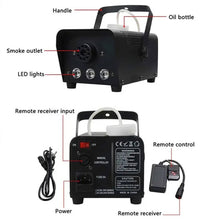 Load image into Gallery viewer, Smoke Machine W/ 13 Colorful LED Lights Effect

