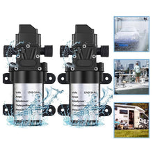 Load image into Gallery viewer, 2 Pack 12V Self Priming Electric Water Pump, 130 PSI Sprayer for RV Camper Marine Boat
