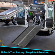 Load image into Gallery viewer, Folding Wheelchair Ramp Aluminum Portable - 600 Lbs Non-Slip Mobility Ramp
