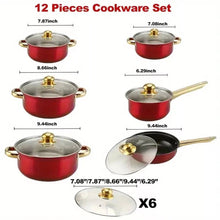 Load image into Gallery viewer, 12 Piece Cookware Set Nonstick Pots and Pans
