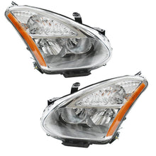 Load image into Gallery viewer, 2008-2013 Nissan Rogue Chrome Headlights, Crystal Clear Lens Assembly, Left &amp; Right Side Pair, Direct OEM Fit
