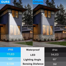 Load image into Gallery viewer, 2PCS Solar Motion Sensor Flood Lights 77 LED Outdoor Security Spotlights
