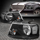 2004-2008 Ford F-150 & 2006-2008 Lincoln Mark LT Black Housing Headlights, Halogen Stealth Crystal Clear Lens Assembly, Left & Right Side Pair, Direct OEM Fit