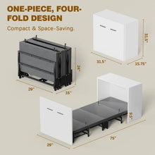 Load image into Gallery viewer, Murphy Bed with Mattress, Folded Cabinet Bed 75" x 29" 4 Folded Cot, Desk Bed
