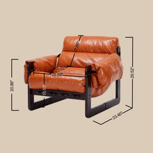 Load image into Gallery viewer, Vintage Leather Accent Chair Lounge Armchair with Wooden Frame for Living Room
