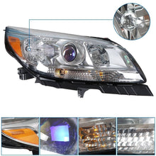 Load image into Gallery viewer, 2013 to 2015 Chevrolet Malibu Halogen Headlights, Chrome Housing Clear Projector Lens Assembly, Left Driver &amp; Right Passenger Side Pair, Direct OEM Fit

