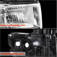 Load image into Gallery viewer, 2009-2014 Ford F-150 Pickup Chrome Headlights, Styleside Crystal Clear Lens Assembly, Left &amp; Right Side Pair, Direct OEM Fit
