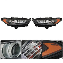 Load image into Gallery viewer, 2013 to 2016 Ford Fusion Halogen Headlights, Stealth Black Housing Clear Lens Assembly, Left Driver &amp; Right Passenger Side Pair, Direct OEM Fit
