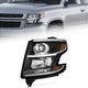 2015-2020 Chevy Tahoe & Suburban Headlights, Factory Style Crystal Clear Lens Assembly, Left Side (Driver), Direct OEM Fit