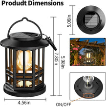 Load image into Gallery viewer, 2 Pack Solar Powered Hanging Lanterns, Waterproof Outdoor Warm White LED Garden Lights
