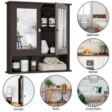 Load image into Gallery viewer, Wall Mounted Medicine Cabinet with Mirror, Black Bathroom Storage Cabinet for Vanity Organization
