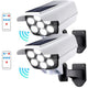 2PCS Solar Motion Sensor Flood Lights 77 LED Outdoor Security Spotlights
