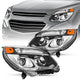 2016-2017 Chevrolet Equinox Chrome Headlights, Halogen Projector Lens Assembly, Left & Right Side Pair, Direct OEM Fit