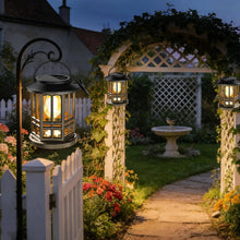 Load image into Gallery viewer, 2 Pack Solar Hanging Lanterns, Waterproof Outdoor Warm White LED Lights for Garden, Patio, Yard Decor
