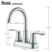 Load image into Gallery viewer, Bathroom Sink Faucet Brushed Nickel, 3 Hole 4 In Centerset Vanity Mixer with Drain
