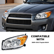 Load image into Gallery viewer, 2009-2012 Toyota RAV4 Chrome Headlights, Amber Corner Crystal Clear Lens Assembly, Left &amp; Right Side Pair, Direct OEM Fit
