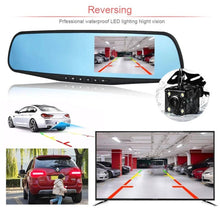 Load image into Gallery viewer, Rearview Mirror Dash Cam 1080P HD DVR Dual Camera Car Front Rear Video Recorder
