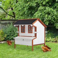 Load image into Gallery viewer, Wooden Chicken Coop With Nesting Box - Hen House Outdoor, Large, Roof, Door
