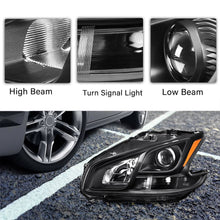 Load image into Gallery viewer, 2009-2014 Nissan Maxima Black Housing Headlights, Halogen Amber Corner Lens Assembly, Left &amp; Right Side Pair, Direct OEM Fit
