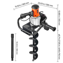 Load image into Gallery viewer, 1500W Electric Post Hole Digger, 5.71 Inch Earth Auger Bit with Extension Rod for Fence, Planting, Ground Drilling

