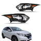 2016 to 2018 Honda HR V Projector Headlights, Matte Black Housing, Halogen Clear Lens Left Driver & Right Passenger Side Pair, Direct OEM Fit