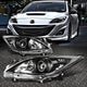 2010-2013 Mazda 3 Chrome Headlights, Black Corner Crystal Clear Lens Assembly, Left & Right Side Pair, Direct OEM Fit