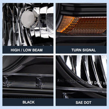 Load image into Gallery viewer, 2010-2014 Ford Mustang Black Headlights, Amber Corner Stealth Crystal Clear Lens Assembly, Left &amp; Right Side Pair, Direct OEM Fit

