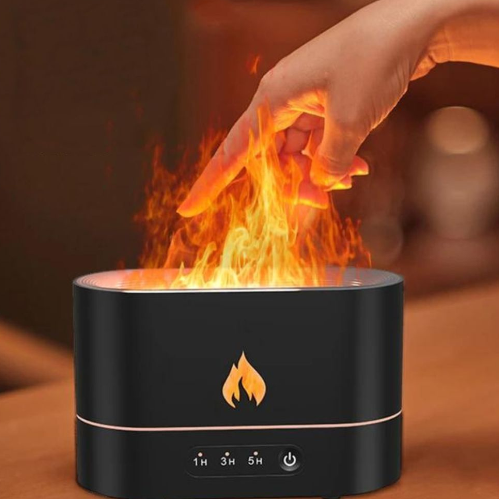 Relaxing 3D RGB Color Changing Tabletop Flame Humidifier