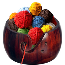 Load image into Gallery viewer, Wooden Crafting Crochet Yarn Bowl
