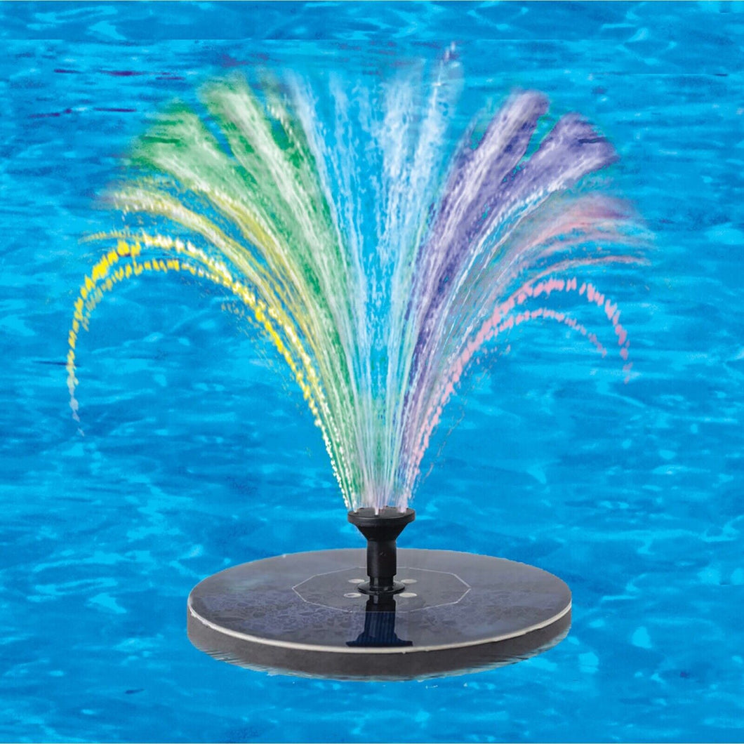 Solar Powered RBG Light Up Pond Floating Water Fountain