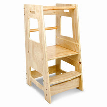 Load image into Gallery viewer, Wooden Montessori Toddler Cooking Helper Activity Stool Tower Ladder
