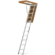 Load image into Gallery viewer, Collapsible Aluminum Folding Attic Access Ladder 54 Inch
