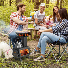 Load image into Gallery viewer, Portable Wood Burning Camping Cooking Heater Stove
