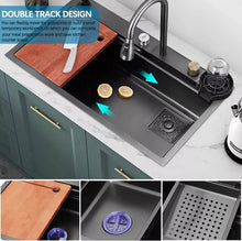Load image into Gallery viewer, Kitchen Sink Stainless Steel W Pulldown Faucet Black 29
