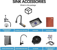 Load image into Gallery viewer, Kitchen Sink Stainless Steel W Pulldown Faucet Black 29

